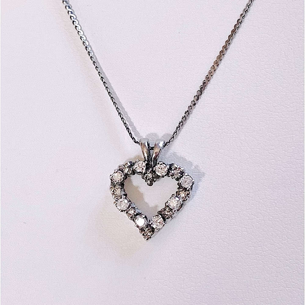 COPY🎉Host Pick🎉 Vintage Diamond Heart Pendant Necklace 925 Sterling Silver Chain